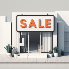 Sale sign on front of store.