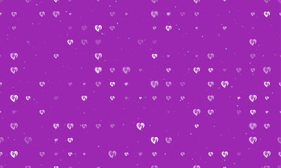 Seamless background pattern of evenly spaced white mom with baby symbols of different sizes and opacity. Vector illustration on purple background with stars