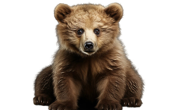 grizzly teddy bear on transparent background.