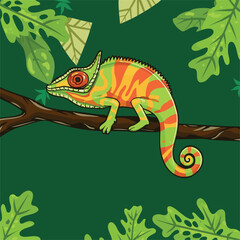 Cute Chameleon vector illustration