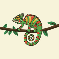 Cute Chameleon vector illustration