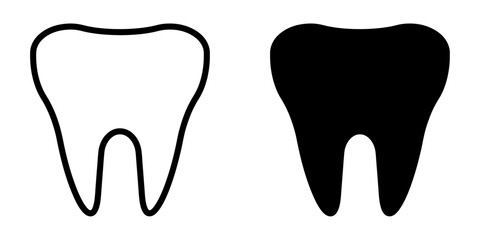ofvs494 OutlineFilledVectorSign ofvs - tooth vector icon . dental treatment sign . isolated transparent . black outline and filled version . AI 10 / EPS 10 / PNG . g11837