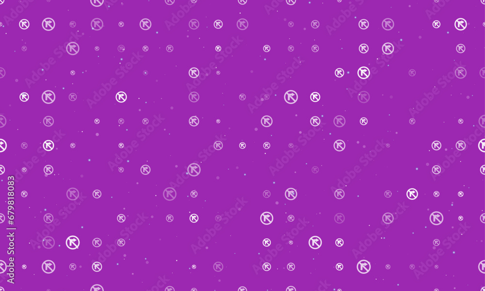 Aufkleber seamless background pattern of evenly spaced white no right turn signs of different sizes and opacit