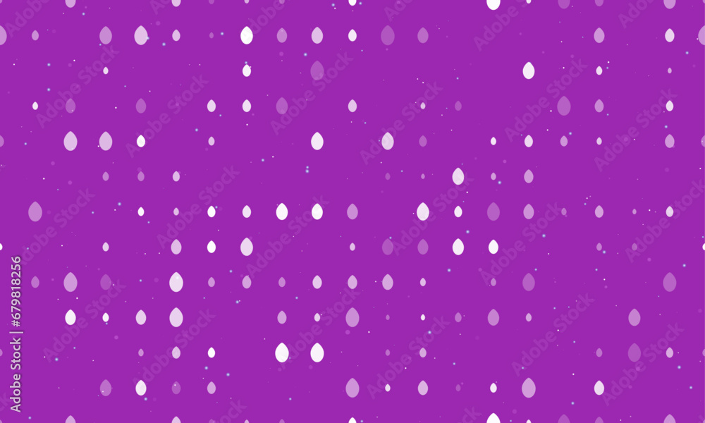 Poster seamless background pattern of evenly spaced white oval symbols of different sizes and opacity. vect