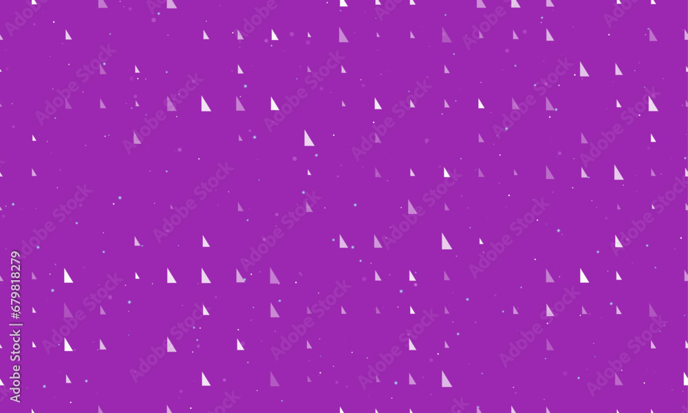 Poster seamless background pattern of evenly spaced white right triangle symbols of different sizes and opa
