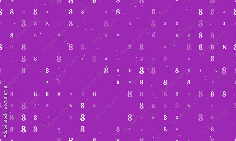 Aufkleber seamless background pattern of evenly spaced white number eight symbols of different sizes and opaci