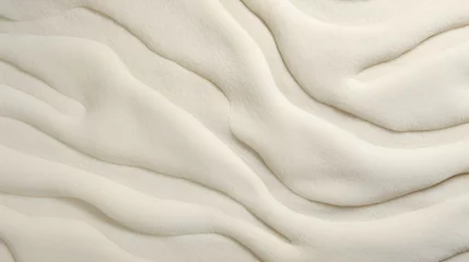 Foto op Canvas Close up of a fluffy Carpet Texture in ivory Colors. Soft Fleece Fabric © drdigitaldesign