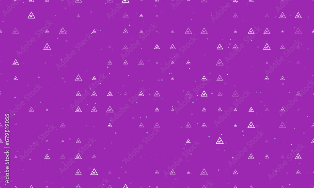 Poster seamless background pattern of evenly spaced white pets road signs of different sizes and opacity. v