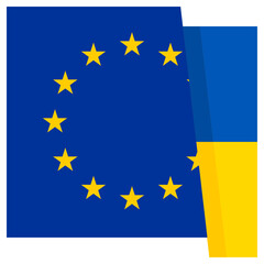 Flag of European Union an Ukraine icon illustration