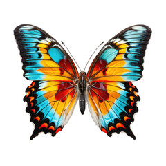 Bright butterfly isolated on transparent and white background. PNG transparent