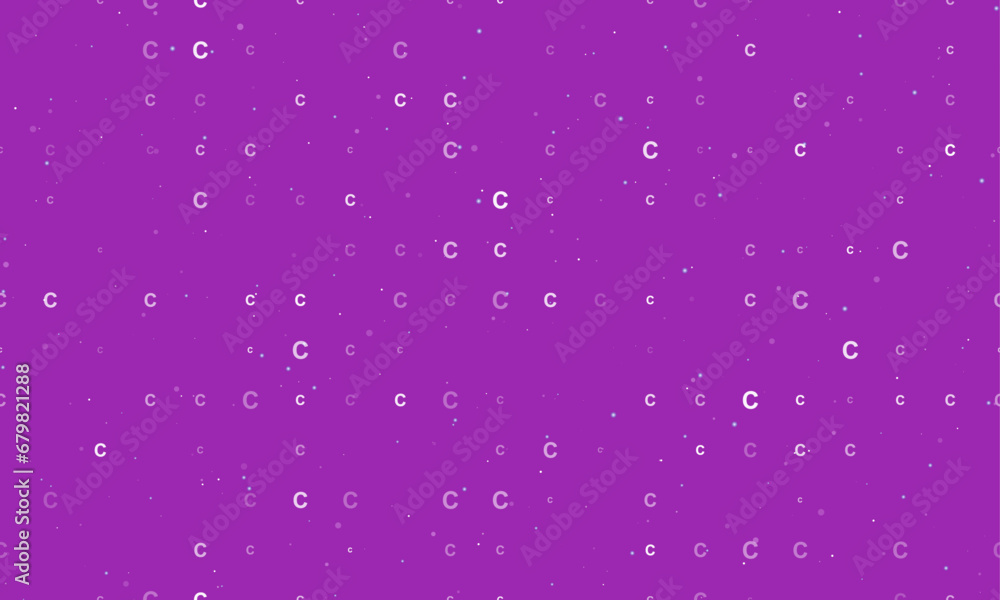 Poster seamless background pattern of evenly spaced white capital letter c symbols of different sizes and o