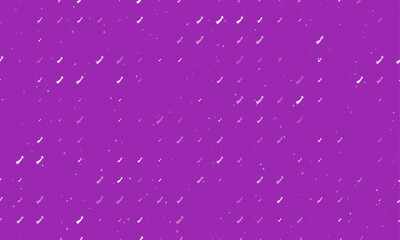 Seamless background pattern of evenly spaced white up arrows of different sizes and opacity. Vector illustration on purple background with stars