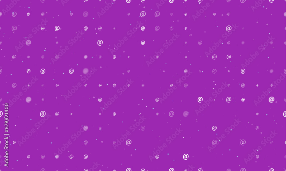 Poster seamless background pattern of evenly spaced white at symbols of different sizes and opacity. vector