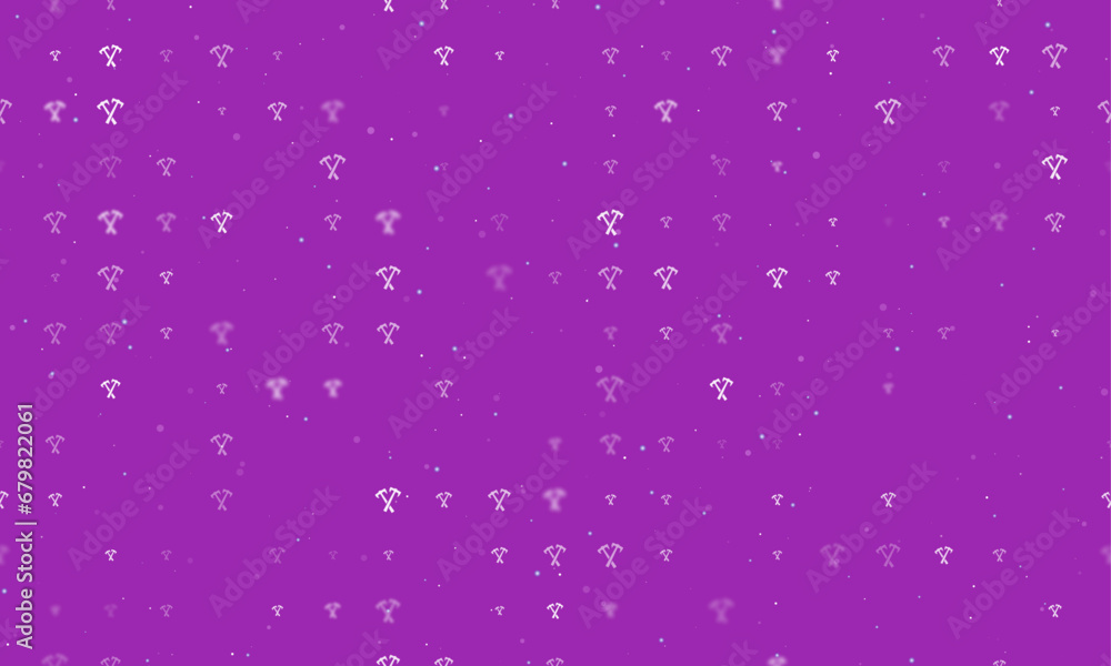 Poster seamless background pattern of evenly spaced white crossed axes symbols of different sizes and opaci