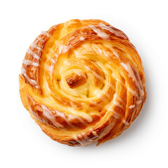 danish pastry isolated on white background, AI Generative.
