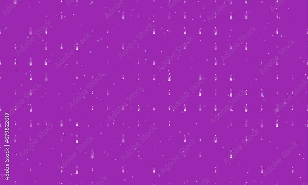 Poster seamless background pattern of evenly spaced white the world in a bottle symbols of different sizes 