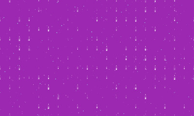 Seamless background pattern of evenly spaced white the world in a bottle symbols of different sizes and opacity. Vector illustration on purple background with stars