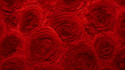 Close up of a fluffy Carpet Texture in red Colors. Soft Fleece Fabric