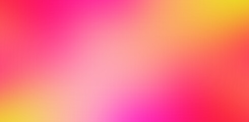 Pink red yellow orange abstract unique blurred background for website banner. Desktop design. A large, wide template, pattern. Color gradient, ombre, blur. Defocused, colorful, mix, bright, fun