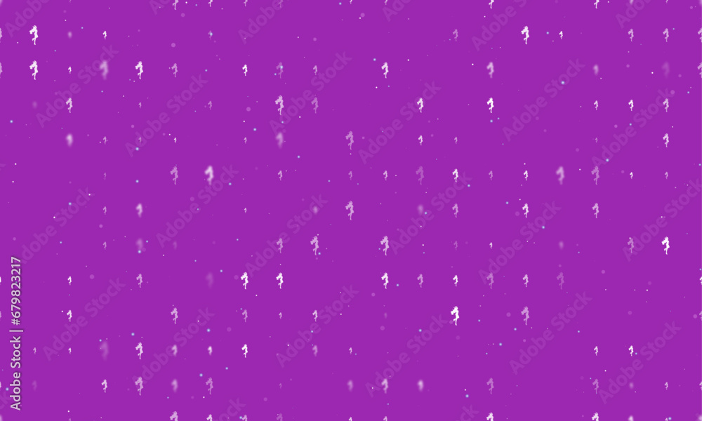 Poster seamless background pattern of evenly spaced white enchantress symbols of different sizes and opacit