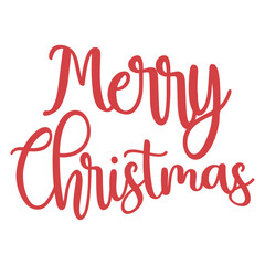 Colored merry christmas lettering Vector illustration