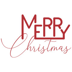 Colored merry christmas lettering Vector illustration