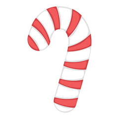 Colored christmas candy cane icon Vector illustration