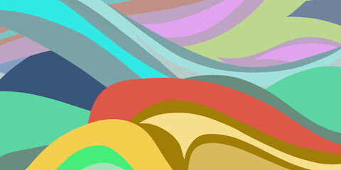 Abstract background with forming, colorful curved lines that overlap each other