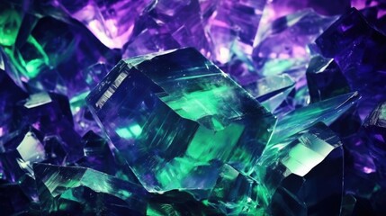 Fluorite Mineral Texture Background: Stunning Gemstone Crystal Macro Shot for Geology and Nature Theme Design