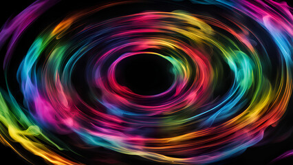 Abstract graphic black background of colourful smoke for graphical resources | Ai illustration