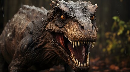 Prehistoric Majesty: Close-Up of a Tyrannosaurus Rex Dinosaur