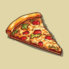 pizza vector illustration, food, cheese, vector, 