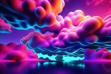 Poster Im Rahmen fantasy of a colorful 3d sky © Wilson