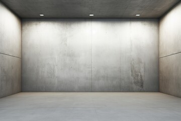 Simple light grunge concrete exhibition hall interior