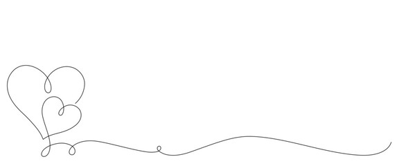 love line art style. line art heart. valentine, wedding, anniversary vector elements
