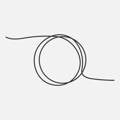 Continuous one line circle sketch. Hand drawn round frame. Vector