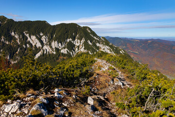 Obraz premium Alpine landscape in Piatra Craiului Mountains, Romania, Europe