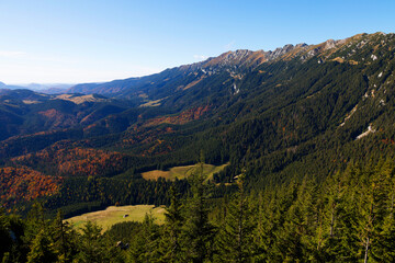 Alpine landscape in Piatra Craiului Mountains, Romania, Europe