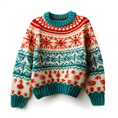 Obraz premium christmas sweater isolated on white background, AI Generative.