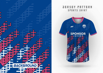 mockup of jersey tone blue, sports jersey background, soccer jersey, running jersey, outdoor workout, and sport pattern.