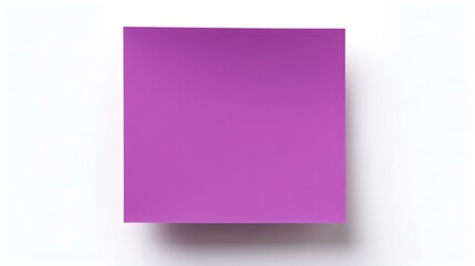 Dark Purple square Paper Note on a white Background. Brainstorming Template with Copy Space