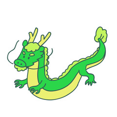緑色のシンプルなデフォルメの龍のイラスト