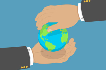 3D Isometric Flat Vector Illustration of Save The World, Environmental Protection