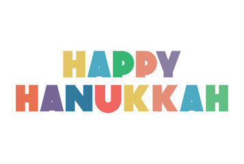 hanukkah colorful Lettering happy celebration