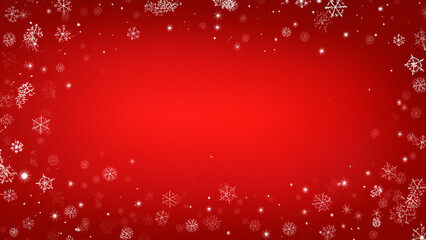Christmas background with snowflakes and space for text. Illustration.