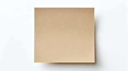 Khaki square Paper Note on a white Background. Brainstorming Template with Copy Space