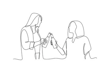 Hanging out. Hang out minimalist concept. simple continuous line, simple line, black and white design.