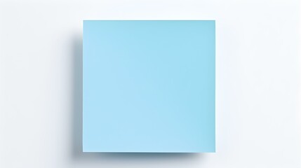 Fototapeta premium Light Blue square Paper Note on a white Background. Brainstorming Template with Copy Space