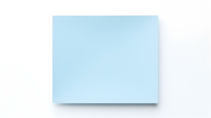 Fototapeta na wymiar Light Blue square Paper Note on a white Background. Brainstorming Template with Copy Space