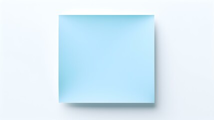 Fototapeta premium Light Blue square Paper Note on a white Background. Brainstorming Template with Copy Space